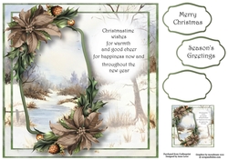 Scenic Verse Christmas - Chocolate Poinsettias 8x8