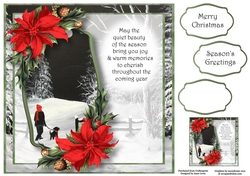Scenic Verse Christmas - Red Poinsettias 8x8