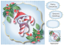Merry Penguins - Candy Cane 8x8