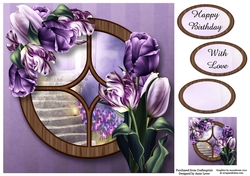 The Circular Window - Purple Tulips 8x8