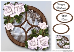 The Circular Window - White Roses 8x8