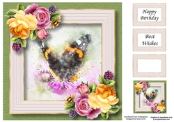Butterfly Watercolour Splatter Art 3 8x8