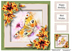 Butterfly Watercolour Splatter Art 2 8x8