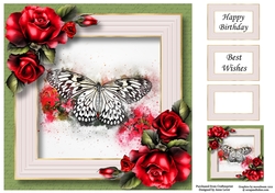 Butterfly Watercolour Splatter Art 1 8x8