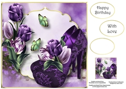 Scenic Shoes & Purple Tulips 8x8