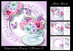 Watercolour Teacup & Flowers 2