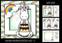 Unicorn & Rainbows Birthday Ages - 5