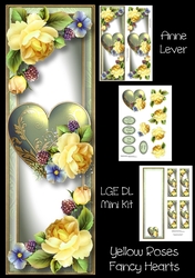 Yellow Roses Fancy Hearts