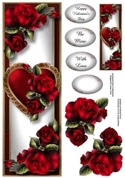 Red Roses Fancy Hearts Lge DL