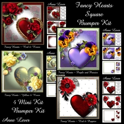 Fancy Hearts Square Bumper Kit