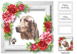 Beautiful Irish Setter & Red Camellias 8x8