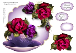Valentine Roses - Teacup & Saucer