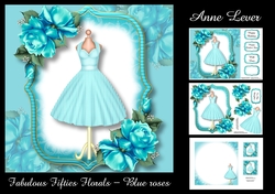 Fabulous Fifties Florals - Blue Roses