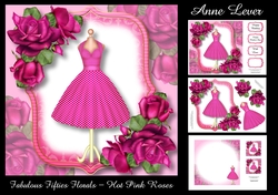Fabulous Fifties Florals - Hot Pink Roses