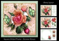 Square Gilded Frame - Persian Roses