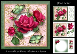 Square Gilded Frame - Celebration Roses