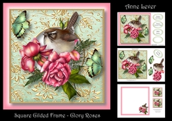 Square Gilded Frame - Glory Roses