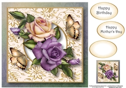 Square Gilded Frame - Heritage Roses 8x8