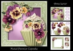 Muted Pansies Cupcake