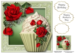 Claires Red Roses Cupcake 8x8