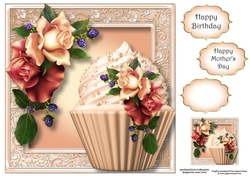 August Mood Roses Cupcake 8x8