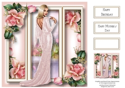 Elegance With Pink Roses 8x8