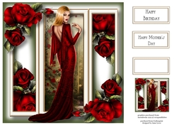 Elegance With Red Roses 8x8