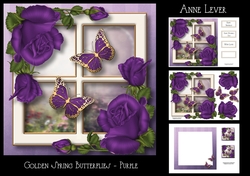 Golden Spring Butterflies - Purple