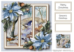 Christmas Scenic Trio - Snowy Bridge 8x8