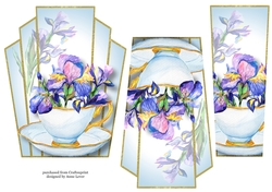 Art Deco Watercolour Stacker - Cup Of Iris