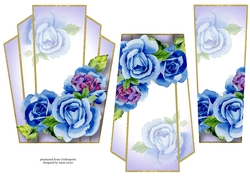 Art Deco Watercolour Stacker - Blue Roses