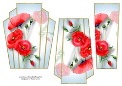 Art Deco Watercolour Stacker - Poppies