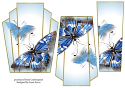 Art Deco Watercolour Stacker - Blue Butterfly