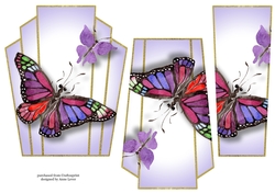 Art Deco Watercolour Stacker - Purple Butterfly