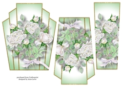 Art Deco Watercolour Stacker - White Roses
