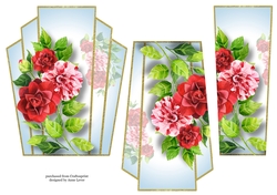 Art Deco Watercolour Stacker - Red Camellias