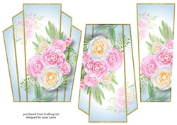 Art Deco Watercolour Stacker - Pink Camellias