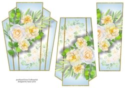 Art Deco Watercolour Stacker - White Camellias