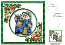 Enameled Christmas - Snowman 8x8