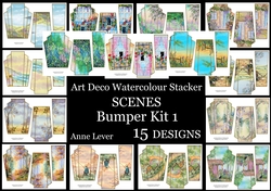 Art Deco Watercolour Stacker SCENES Bumper Kit 1