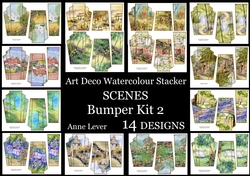 Art Deco Watercolour Stacker SCENES Bumper Kit 2