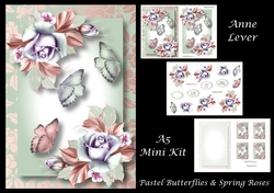 Pastel Butterflies & Spring Roses