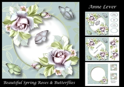 Beautiful Spring Roses & Butterflies