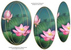 Elongated Oval Stacker - Water Garden