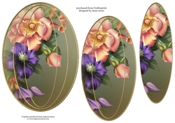 Elongated Oval Stacker - Summer Blooms