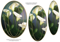 Elongated Oval Stacker - White Callas