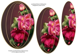 Elongated Oval Stacker - Vibrance Roses