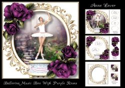 Ballerina Music Box With Purple Roses