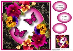 Vivid Pansies 8x8