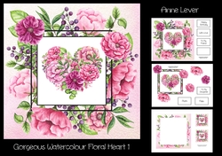 Gorgeous Watercolour Floral Heart 1